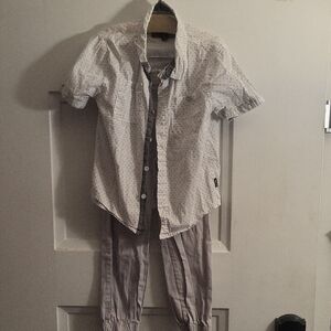 2 for $20 Kenneth Cole White Short Sleeve Shirt Pant Set